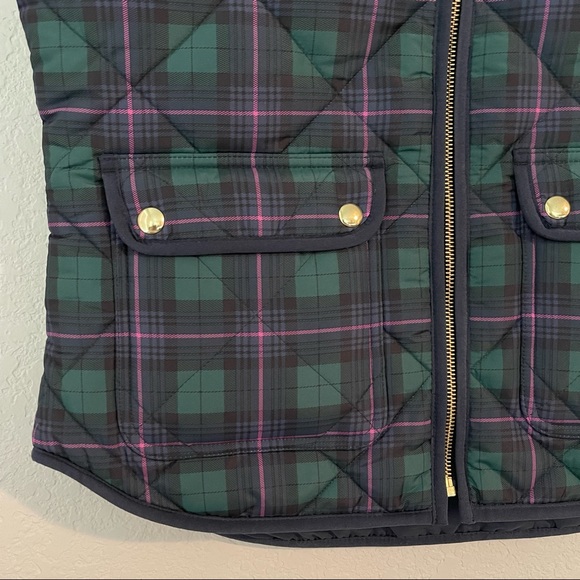 J Crew Women Plaid Quilted Puffer Vest Jacket Small NEW AG538 - Picture 4 of 6